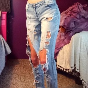 Cali size 11 distressed jeans